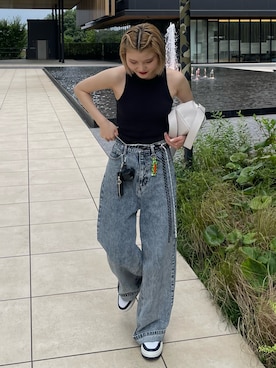 「Ameri（アメリ）のアイテム（タンクトップ）」を使った、macさん（レディース・161cm）の秋コーディネート