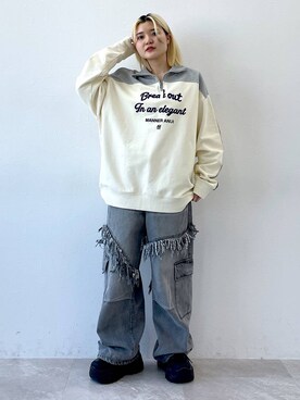 「Anui（アニュイ）のアイテム（スウェット）」を使った、macさん（レディース・161cm）の冬コーディネート