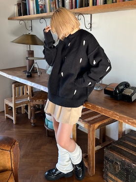 「PBLIM（ページボーイリム）のアイテム（ブーツ）」を使った、macさん（レディース・161cm）の冬コーディネート