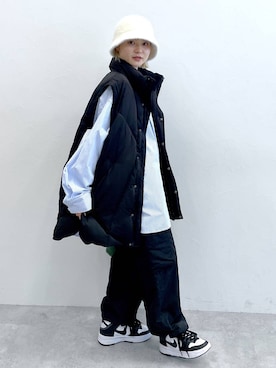「Anui（アニュイ）のアイテム（ジャケット/アウター）」を使った、macさん（レディース・161cm）の秋コーディネート