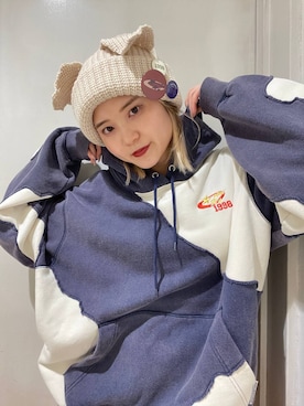 「PBLIM（ページボーイリム）のアイテム（パーカー）」を使った、macさん（レディース・161cm）の秋コーディネート