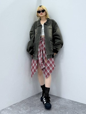 「アイテム（ブルゾン）」を使った、macさん（レディース・161cm・20代）の秋コーディネート
