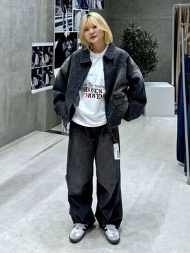 「PBLIM（ページボーイリム）のアイテム（デニムジャケット）」を使った、macさん（レディース・161cm）の冬コーディネート