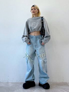 「Anui（アニュイ）のアイテム（スウェット）」を使った、macさん（レディース・161cm）の冬コーディネート