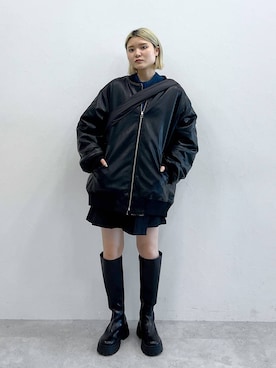 「ソフトエレガント_PAGEBOY」｜「アイテム（ブルゾン）」を使った、macさん（レディース・161cm）の冬コーディネート