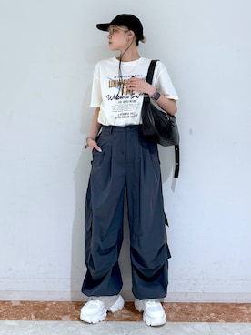 「PBLIM（ページボーイリム）のアイテム（バッグ）」を使った、macさん（レディース・161cm）の夏コーディネート