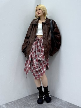 「アイテム（ブルゾン）」を使った、macさん（レディース・161cm・20代）の夏コーディネート