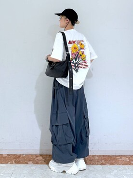 「PBLIM（ページボーイリム）のアイテム（バッグ）」を使った、macさん（レディース・161cm）の夏コーディネート