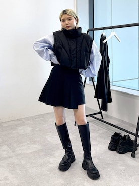 「Anui（アニュイ）のアイテム（ジャケット/アウター）」を使った、macさん（レディース・161cm）の秋コーディネート
