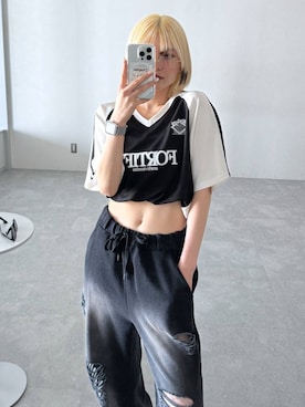 「Anui（アニュイ）のアイテム（スウェットパンツ）」を使った、macさん（レディース・161cm）の春コーディネート