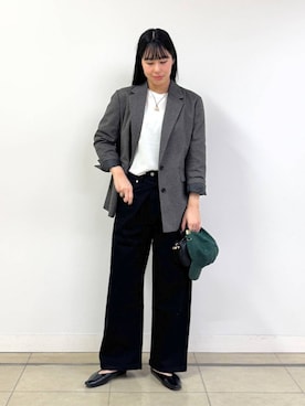 「アイテム（帽子）」を使った、ちさん（レディース・175cm）の秋コーディネート