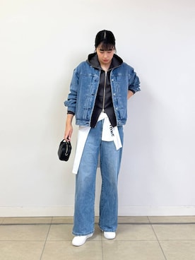 「アイテム（デニムジャケット）」を使った、ちさん（レディース・175cm）の夏コーディネート
