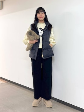 「アイテム（ダウンベスト）」を使った、ちさん（レディース・175cm）の秋コーディネート