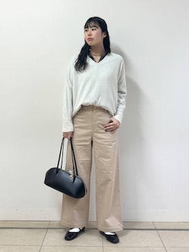「BARNYARDSTORM（バンヤードストーム）のBARNYARDSTORM / ウォームストレッチチノパンツ / マシンウォッシャブル（チノパンツ）」を使った、ちさん（レディース・175cm）の秋コーディネート