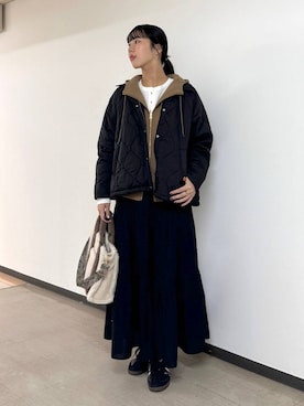 「アイテム（スカート）」を使った、ちさん（レディース・175cm）の秋コーディネート