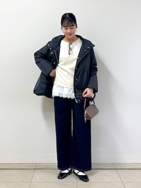 「アイテム（ダウンジャケット/コート）」を使った、ちさん（レディース・175cm）の秋コーディネート