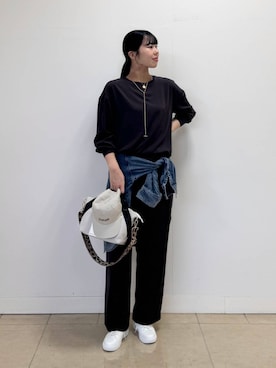 「アイテム（スラックス）」を使った、ちさん（レディース・175cm）の夏コーディネート