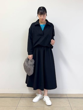 「アイテム（スカート）」を使った、ちさん（レディース・175cm）の秋コーディネート