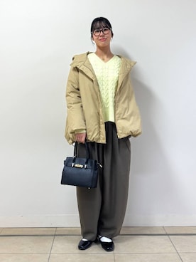 「アイテム（ダウンジャケット/コート）」を使った、ちさん（レディース・175cm）の秋コーディネート