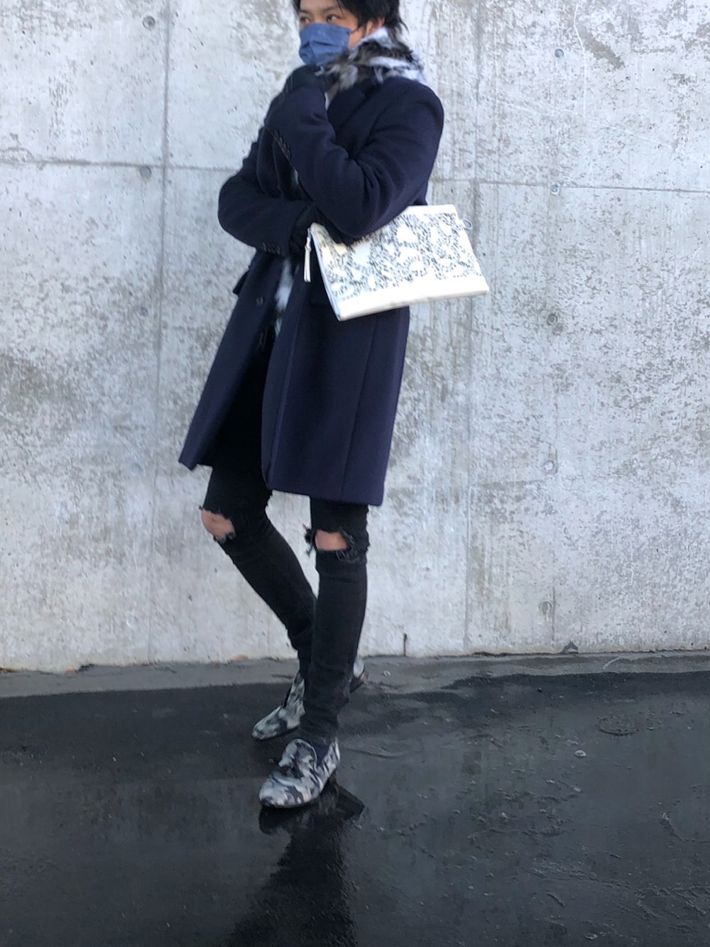 「dimellaのアイテム（ローファー、その他）」を使った、yuriさん（メンズ・175cm）の冬コーディネートの1枚目の写真