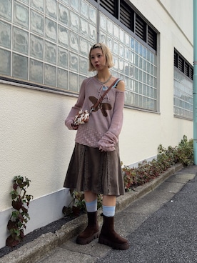 「アイテム（タンクトップ、ブルー系）」を使った、こざるさん（レディース・158cm）の夏コーディネート