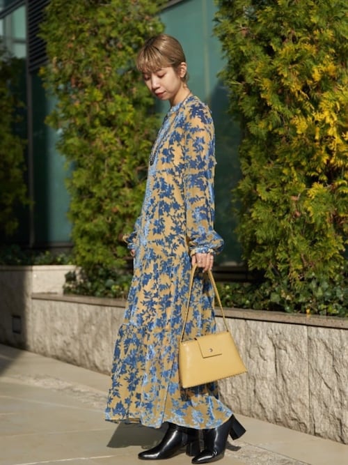 CIAOPANIC ベロアフラワーティアードワンピース CIAOPANIC（チャオパニック）の「旧品番のため非表示 ベロアフラワー