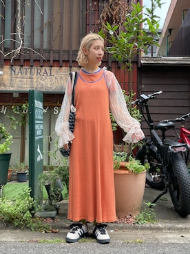 「アイテム（ワンピース/ドレス）」を使った、こざるさん（レディース・158cm）の夏コーディネート