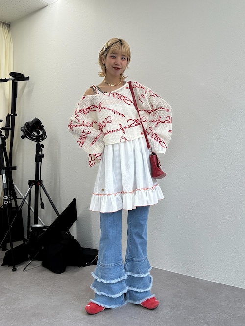 tシャツ 「HELLO.SANFRANCISCO/ハローサンフランシスコ」２WAYロゴコード刺繍ボレロ レディース HELLO.SANFRANCISCO tシャツ 「HELLO.SANFRANCISCO」2WAYロゴ