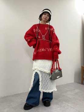 「アイテム（ニットキャップ/ビーニー）」を使った、こざるさん（レディース・158cm）の秋コーディネート