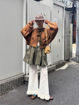「CIAOPANIC（チャオパニック）のアイテム」を使った、こざるさん（レディース・158cm）の秋コーディネート