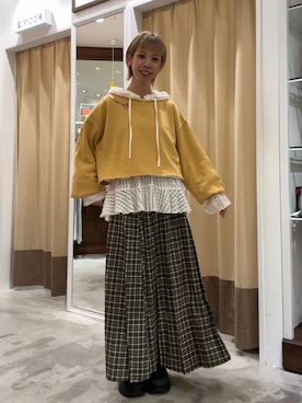 「CIAOPANIC（チャオパニック）のアイテム」を使った、こざるさん（レディース・158cm）の秋コーディネート