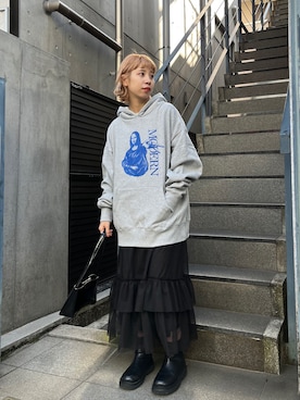 「アイテム（パーカー）」を使った、こざるさん（レディース・158cm）の冬コーディネート