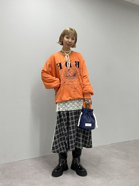 「アイテム（スウェット）」を使った、こざるさん（レディース・158cm・20代）の秋コーディネート