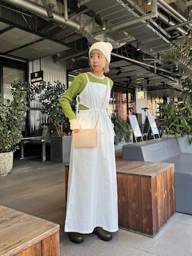「ビーニー帽」｜「アイテム（ワンピース/ドレス）」を使った、こざるさん（レディース・158cm）の冬コーディネート