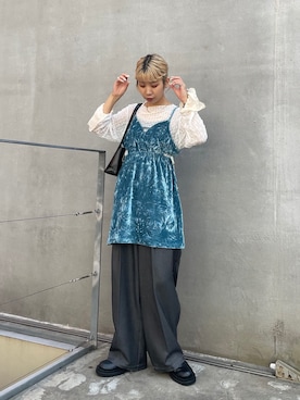 「アイテム（キャミソール）」を使った、こざるさん（レディース・158cm）の夏コーディネート