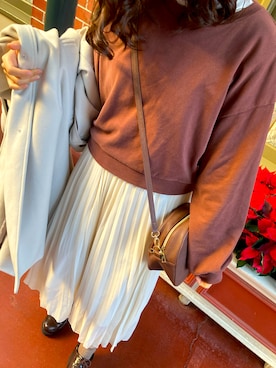 「Heather（ヘザー）のアイテム（ステンカラーコート）」を使った、めめ👀さん（レディース・155cm）の冬コーディネート