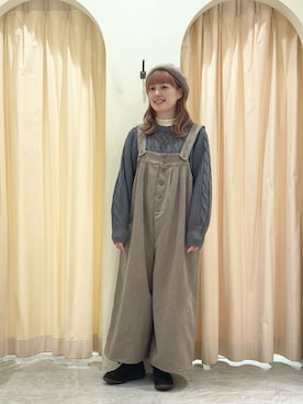 「サマンサモスモス」｜「アイテム（オールインワン・サロペット）」を使った、ｒｉｅ_さん（レディース・157cm）の冬コーディネート