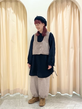 「秋冬コーデ」｜「アイテム（チュニック）」を使った、ｒｉｅ_さん（レディース・157cm）の冬コーディネート