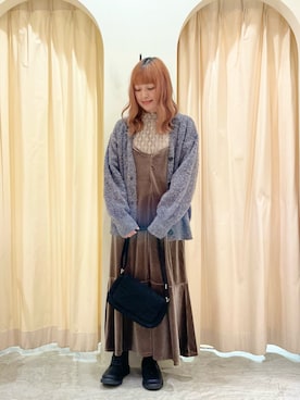 「Samansa Mos2（サマンサ モスモス）のアイテム（ブーツ）」を使った、ｒｉｅ_さん（レディース・157cm）の冬コーディネート