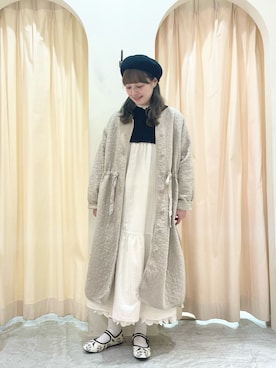 「サマンサモスモス」｜「アイテム（ハンチング/ベレー帽）」を使った、ｒｉｅ_さん（レディース・157cm）の春コーディネート