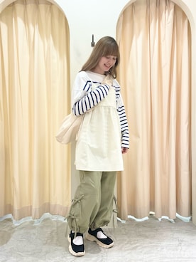 「サマンサモスモス」｜「アイテム（チュニック）」を使った、ｒｉｅ_さん（レディース・157cm）の春コーディネート