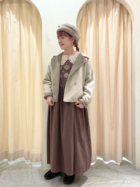 「サマンサモスモス」｜「アイテム（その他アウター）」を使った、ｒｉｅ_さん（レディース・157cm）の冬コーディネート