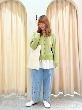 「春服」｜「アイテム（チュニック）」を使った、ｒｉｅ_さん（レディース・157cm）の春コーディネート