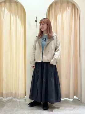 「Samansa Mos2（サマンサ モスモス）のアイテム（ブーツ）」を使った、ｒｉｅ_さん（レディース・157cm）の冬コーディネート