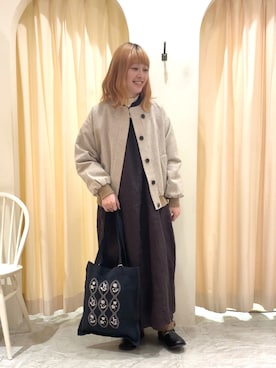 「TSUHARU by Samansa Mos2（ツハルバイサマンサモスモス）のアイテム（ブルゾン）」を使った、ｒｉｅ_さん（レディース・157cm）の秋コーディネート