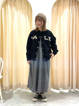 「ニットキャップ」｜「アイテム（ワンピース/ドレス）」を使った、ｒｉｅ_さん（レディース・157cm）の秋コーディネート
