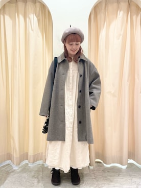 「サマンサモスモス」｜「アイテム（その他アウター）」を使った、ｒｉｅ_さん（レディース・157cm）の冬コーディネート