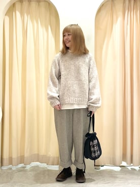 「ロールアップ」｜「アイテム（その他シューズ）」を使った、ｒｉｅ_さん（レディース・157cm）の冬コーディネート