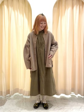 「サマンサモスモス」｜「アイテム（シャツワンピース）」を使った、ｒｉｅ_さん（レディース・157cm）の秋コーディネート