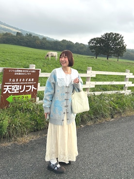 「アイテム（カーディガン/ボレロ）」を使った、あおいさん（レディース・158cm）の秋コーディネート